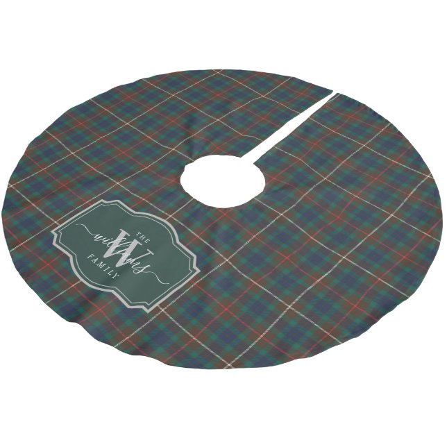 Fraser Hunting Tartan Scottish Clan Plaid Brushed Polyester Tree Skirt (Angled)