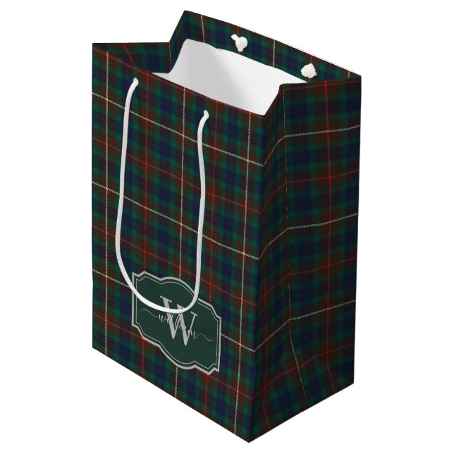 Fraser Hunting Tartan Scottish Clan Plaid Medium Gift Bag (Front Angled)