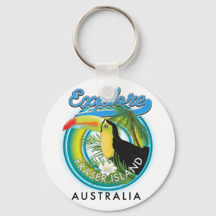 Fraser Island Australia exploration logo Key Ring