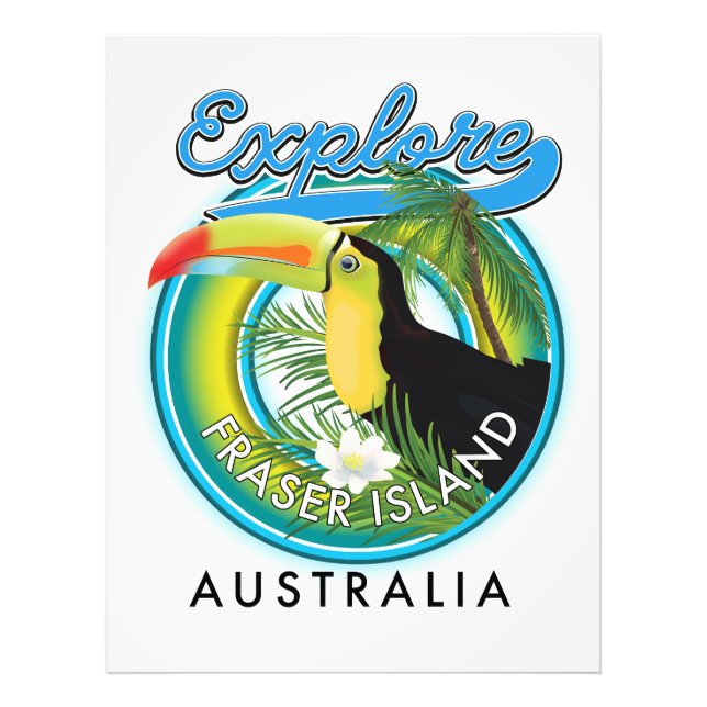 Fraser Island Australia exploration logo Photo Print (Front)