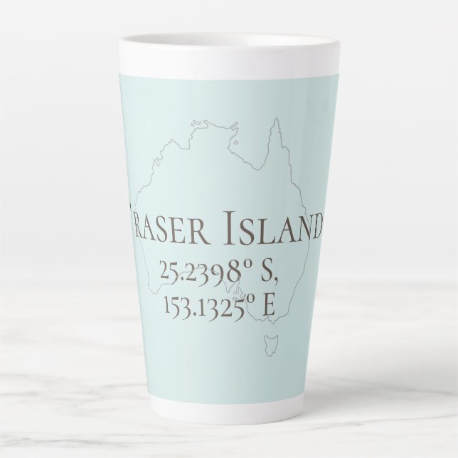 Fraser Island  Australia Latitude & Longitude  Latte Mug (Front)