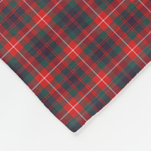 Fraser of Lovat Red and Navy Blue Modern Tartan Fleece Blanket