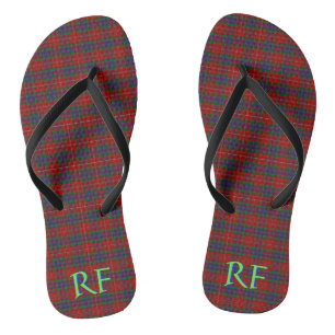 Fraser Official Tartan with monogram / initials Jandals