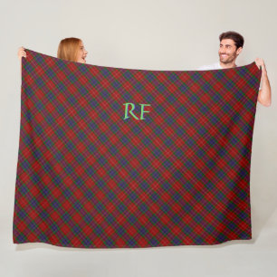 Fraser Official Tartan with monogram / name Fleece Blanket
