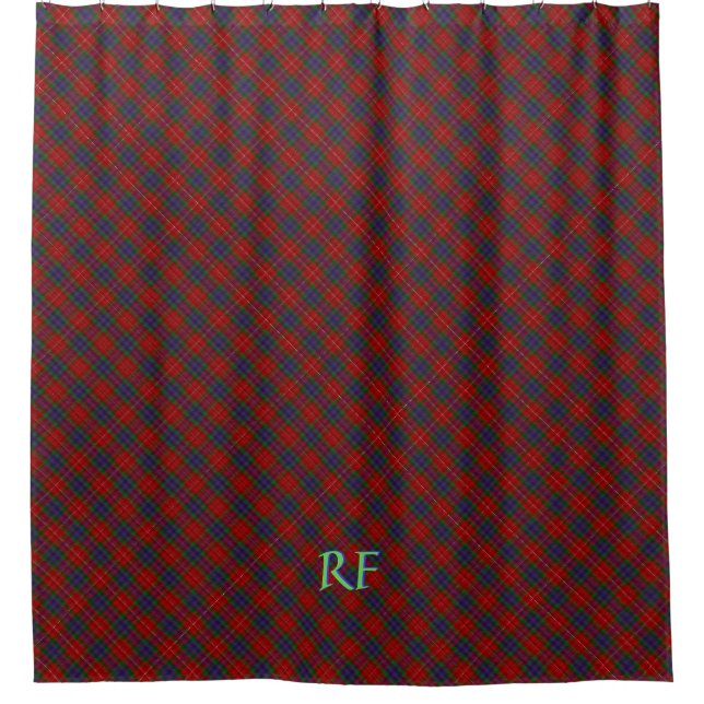 Fraser Official Tartan with monogram / name Shower Curtain (Front)