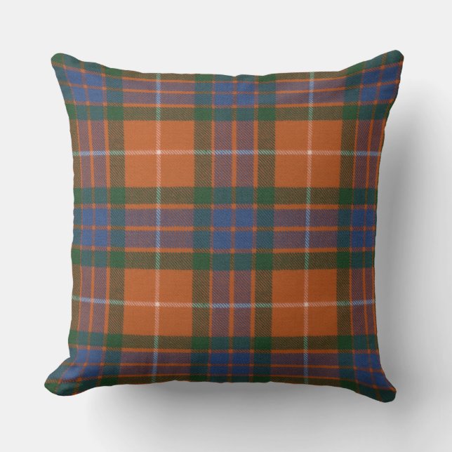 Fraser Red Weathered Original Tartan Square Cushion (Front)