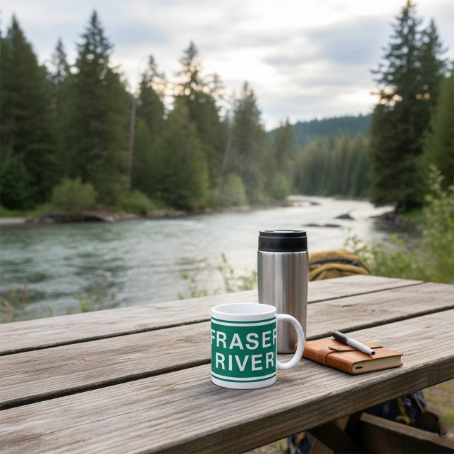 Fraser River Highway Sign British Columbia Canada  Coffee Mug (Creator Uploaded)