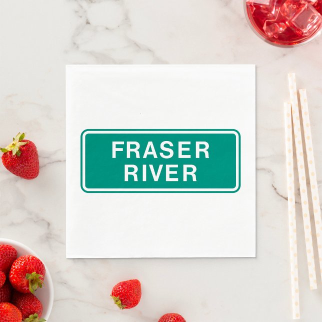 Fraser River Highway Sign British Columbia Canada  Napkin (Creator Uploaded)