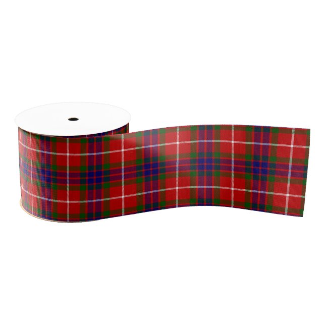 Fraser tartan red green blue purple plaid grosgrain ribbon (Spool)