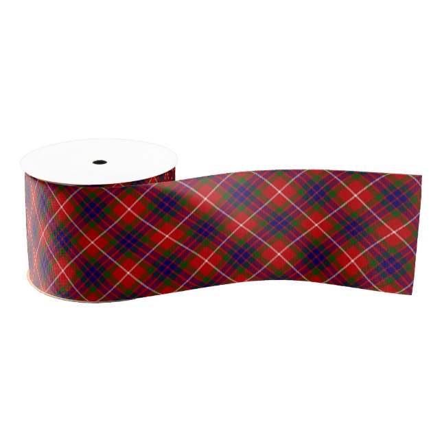 Fraser tartan red green blue purple plaid grosgrain ribbon (Spool)