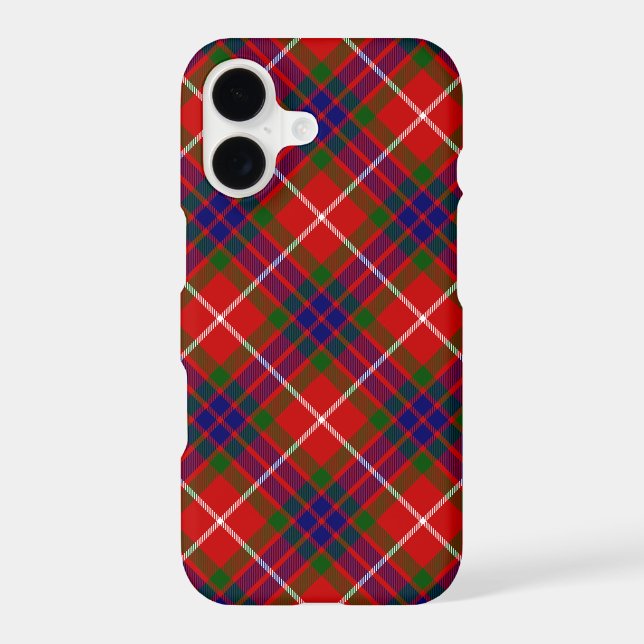 Fraser tartan red green blue purple plaid iPhone case (Back)