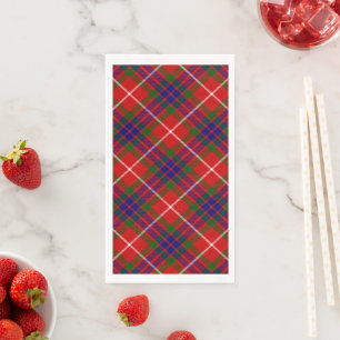 Fraser tartan red green blue purple plaid napkin