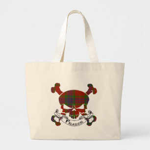 Fraser Tartan Skull Tote Bag