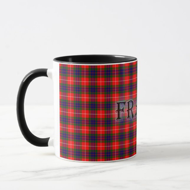 Fraser Tartan with the Last Name Mug (Left)