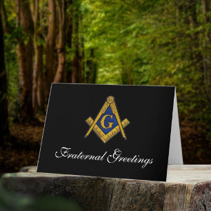 Fraternal Greetings Freemason Masonic Birthday Thank You Card