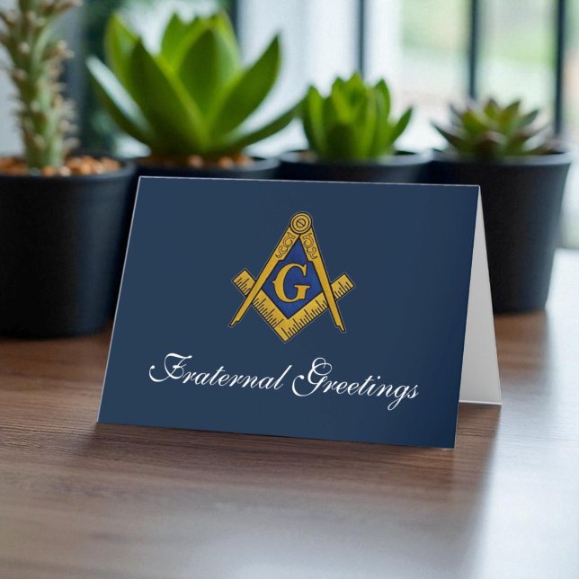 Fraternal Greetings Freemason Masonic Birthday Thank You Card (Creator Uploaded)