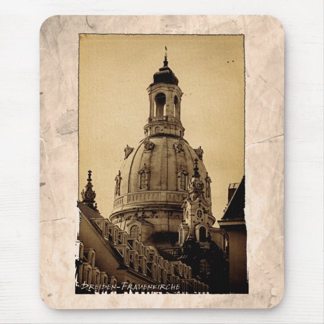 Frauenkirche Dresden - Vintage Mouse Pad (Front)