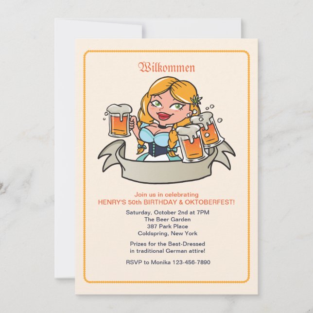 Fräulein Oktoberfest Invitation (Front)