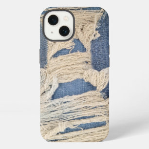 Frayed Blue Jean Fabric iPhone 13 Case