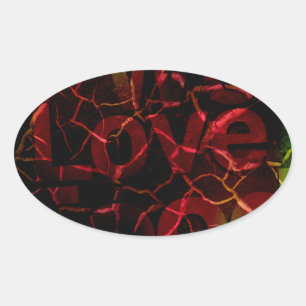 Frayed Edges, Strong Heart: Unbreakable Love  Oval Sticker