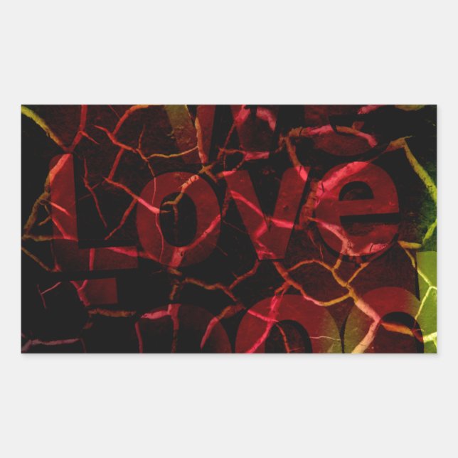 Frayed Edges, Strong Heart: Unbreakable Love  Rectangular Sticker (Front)