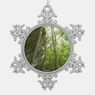 Frazier Rock Wall in Shenandoah National Park Snowflake Pewter Christmas Ornament