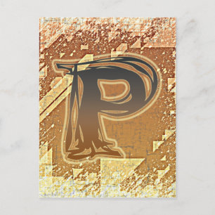 FRAZZLE MONOGRAM P POSTCARD