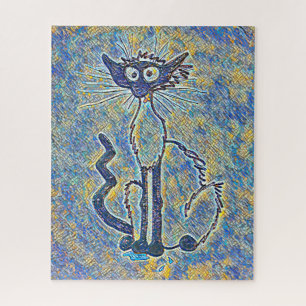 Frazzled Cat Jigsaw Puzzle