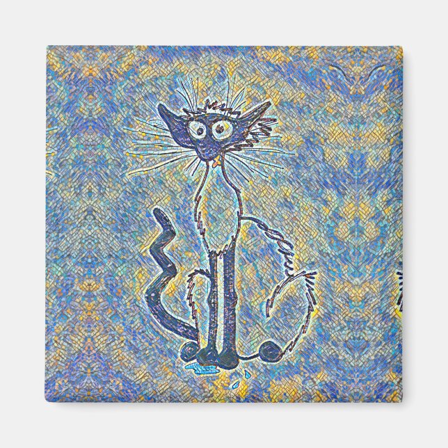 Frazzled Cat Magnet (Front)