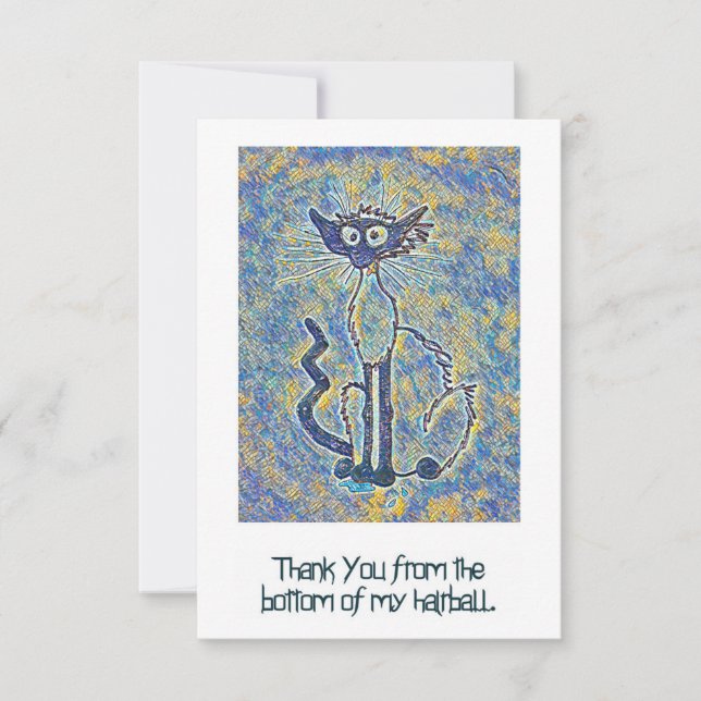 Frazzled Cat Thank You Card (Front)