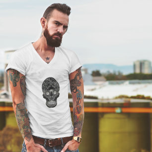 Frazzled Skull - Abstract Mandelbrot White Men's T-Shirt