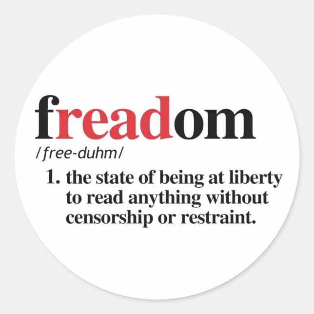 freadom definition classic round sticker (Front)