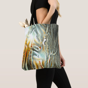 Freak grey texture burning parts to digital cutout tote bag