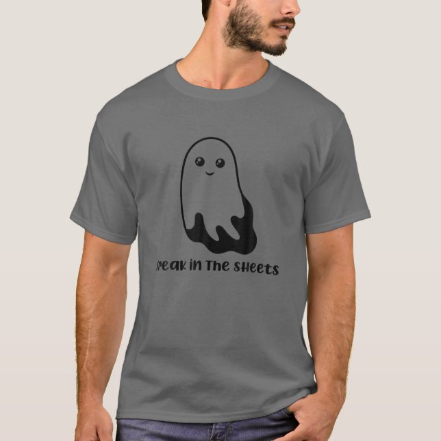 FREAK IN THE SHEETS Funny Ghost Costume Halloween T-Shirt (Front)