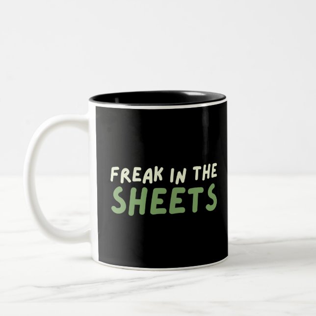 Freak in the sheets Two-Tone coffee mug (Left)