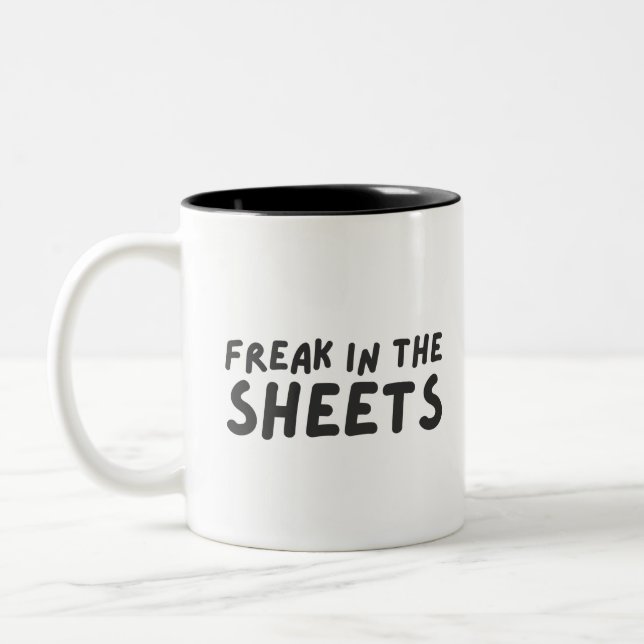 Freak in the sheets Two-Tone coffee mug (Left)
