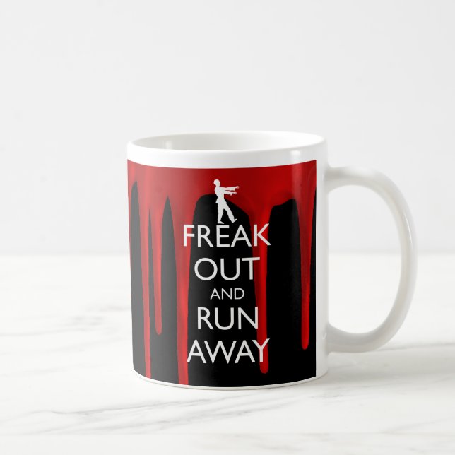FREAK OUT AND RUN AWAY zombies Coffee Mug (Right)