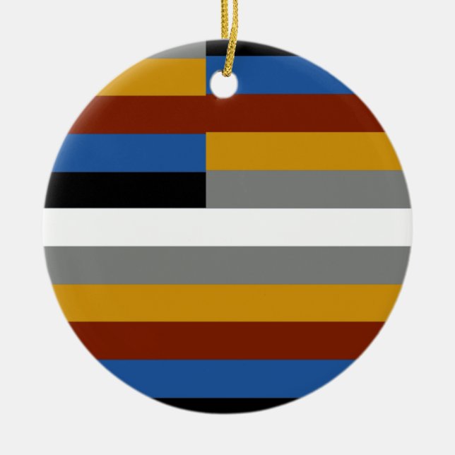 Freak Pride Flag Ceramic Tree Decoration (Front)
