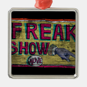Freak Show Vintage Banner Metal Tree Decoration