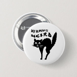Freaked-out cat 6 cm round badge