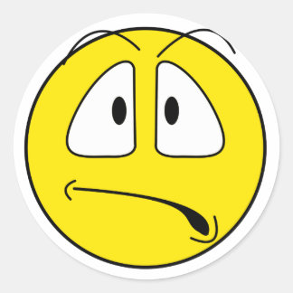 Freaked out Face Classic Round Sticker