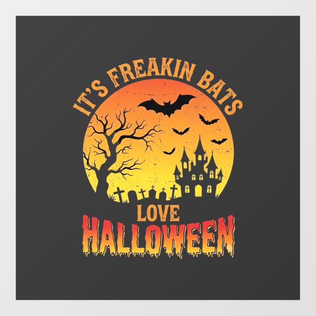 Freakin Bats Love Halloween Haunted Castle Design_ (Sheet)