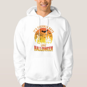 Freakin Bats Love Halloween Haunted Castle Design_ Hoodie