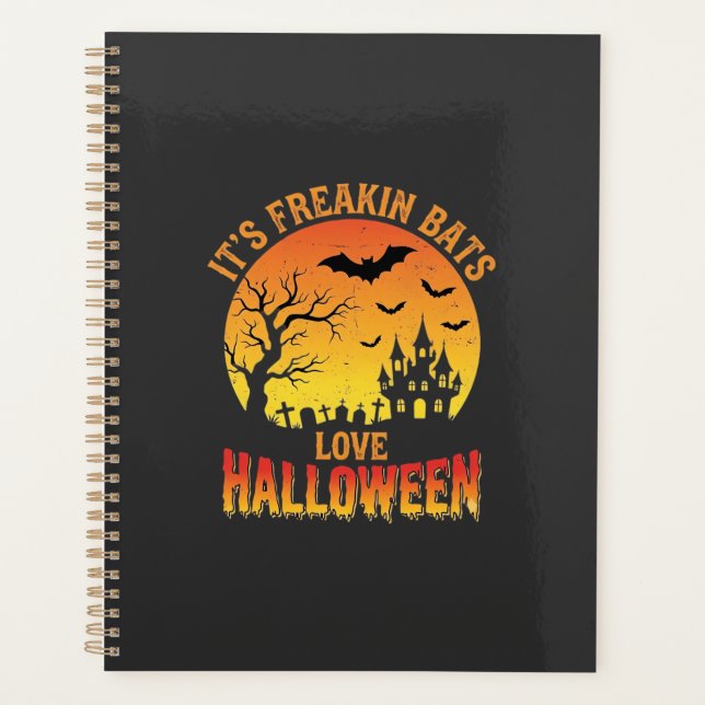 Freakin Bats Love Halloween Haunted Castle Design_ Planner (Front)