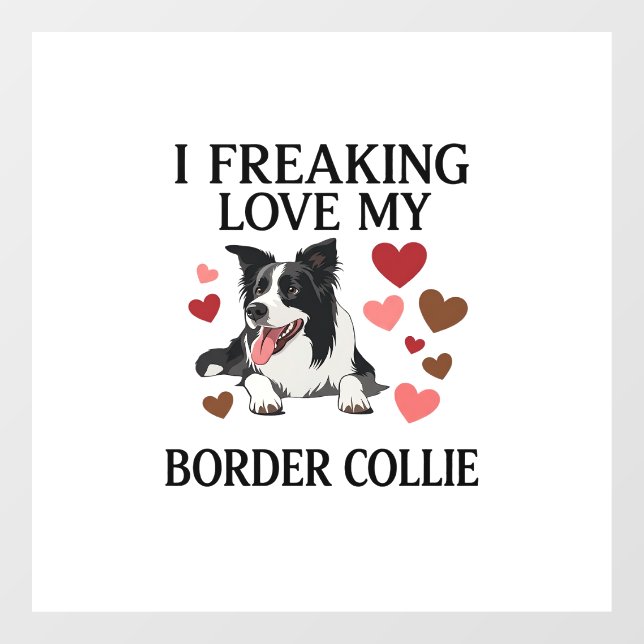 Freaking Love Border Collie Dog Hearts_1 (Sheet)