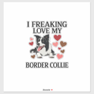 Freaking Love Border Collie Dog Hearts_1