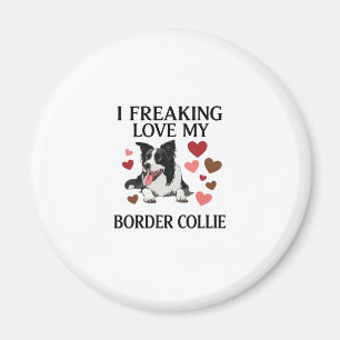Freaking Love Border Collie Dog Hearts_1 Magnet