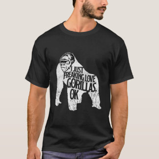 Freaking Love Cute Gorillas Crewneck Monkey Zoo T-Shirt