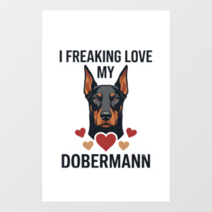 Freaking Love Dobermann Dog Red Hearts_1