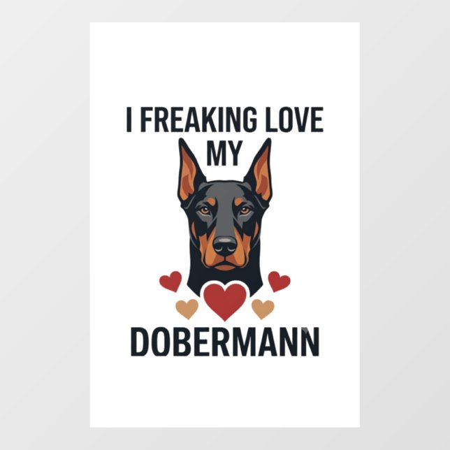 Freaking Love Dobermann Dog Red Hearts_1 (Sheet)